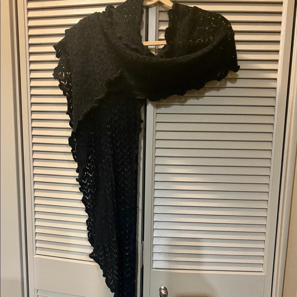 Cozy black warm scarf